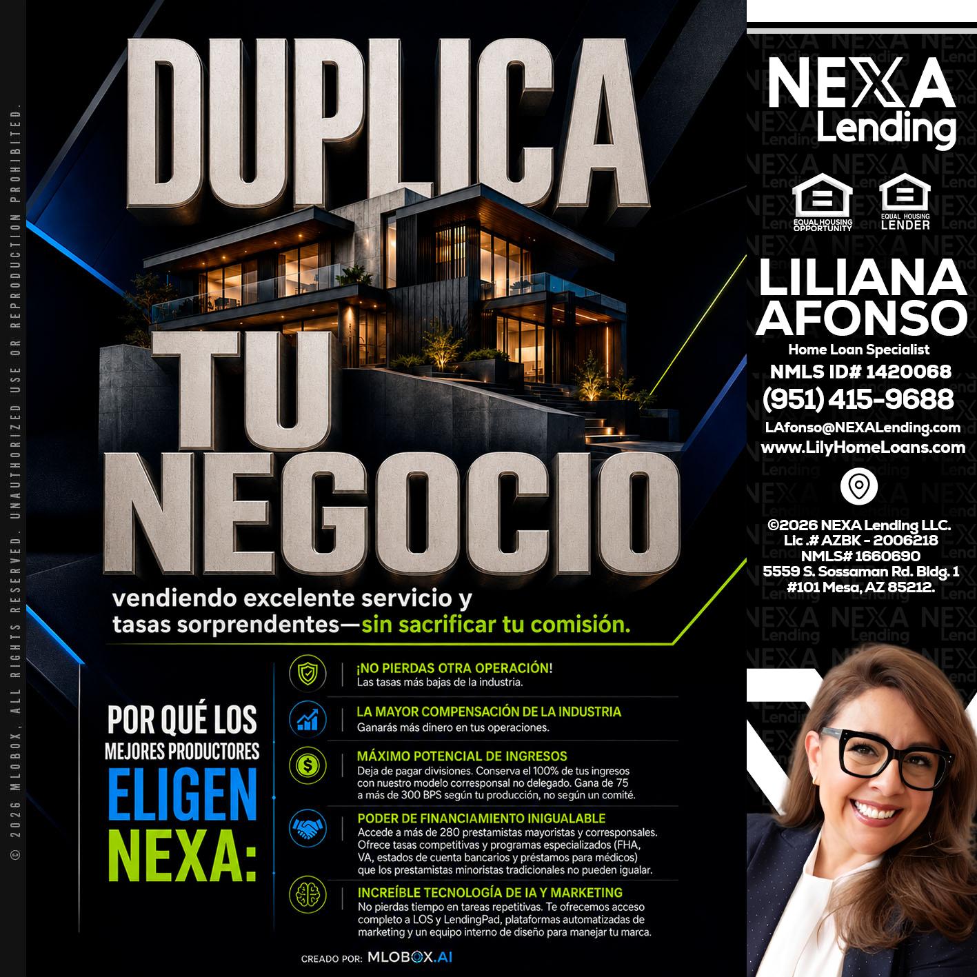 DUPLICA TU NEGOCIO - Liliana Afonso -Home Loan Specialist