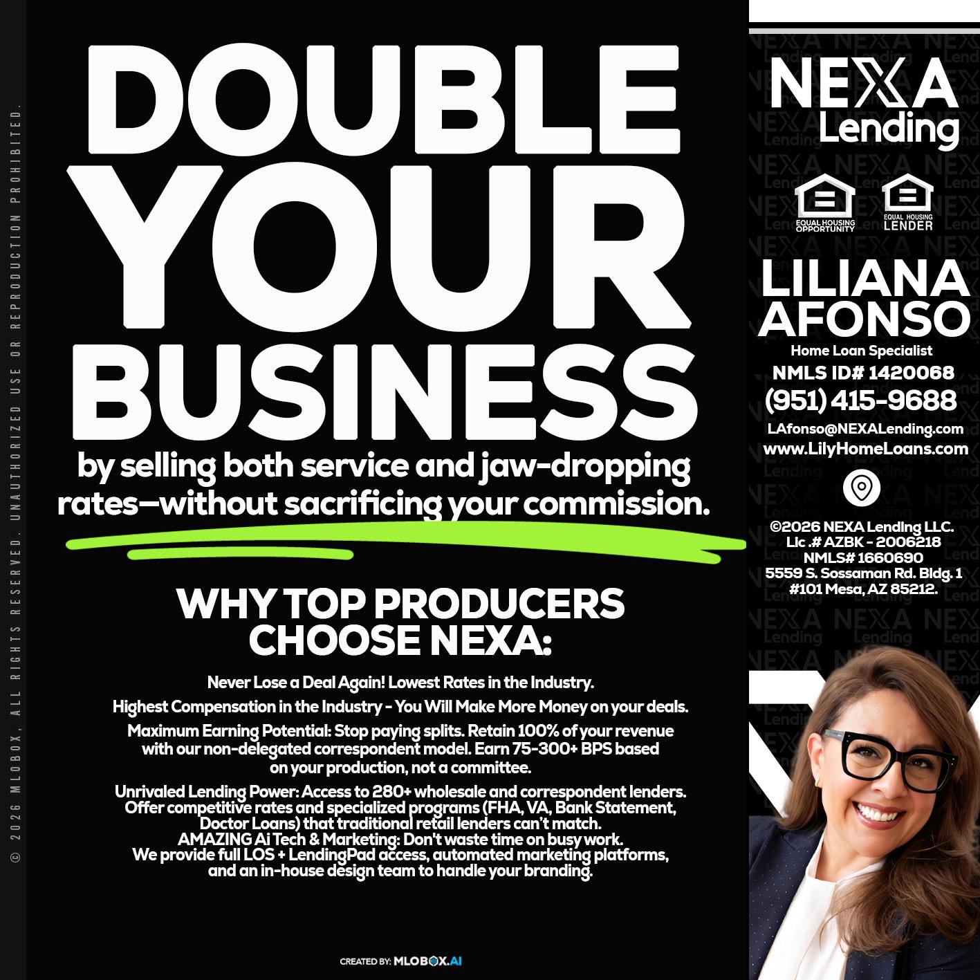 DOUBLE YOUR BUSINESS - Liliana Afonso -Home Loan Specialist