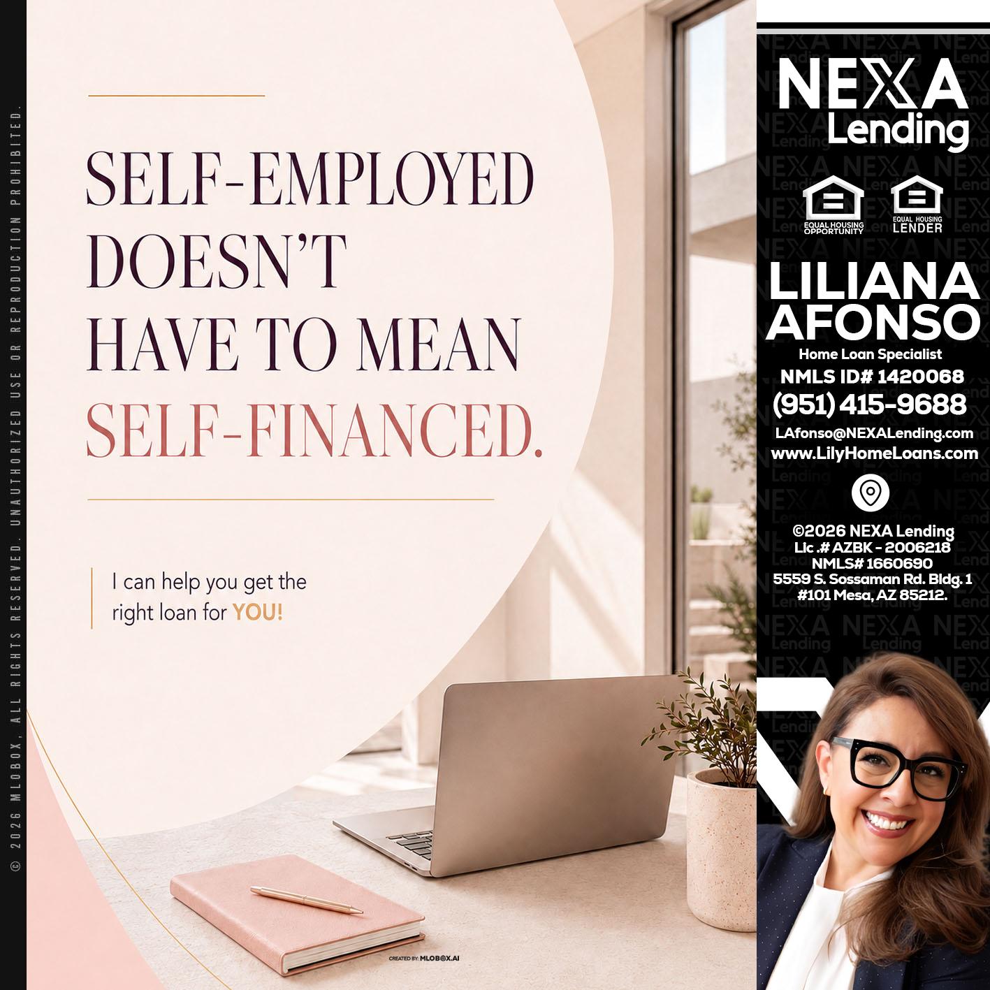 SELF EMPLOYED - Liliana Afonso -Home Loan Specialist